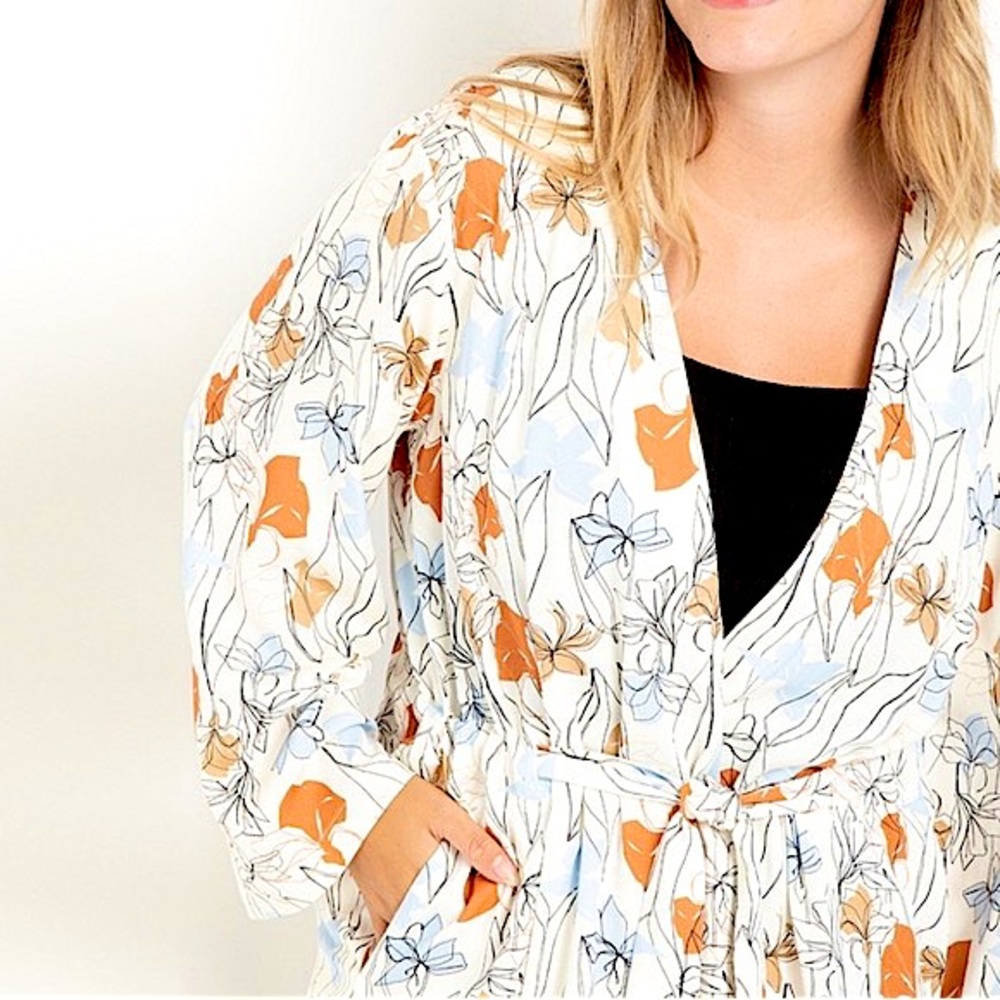 NWT | Eloquii | Floral Belted Duster Kimono Kaftan Size: 14/16